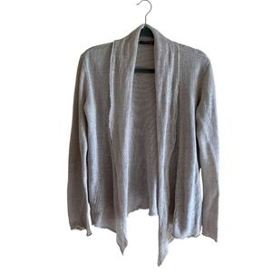 Eileen Fisher Light Gray Cardigan Lightweight Women’s M Sweater Knit Open Front